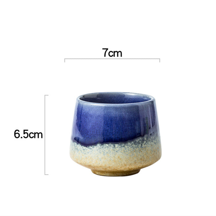 Buddha Stones Retro Kiln Change Ceramic Coffee Mug Tea Espresso Coffee Cup 200ml - Dark Blue 7cm*6.5cm*200ml - image 12