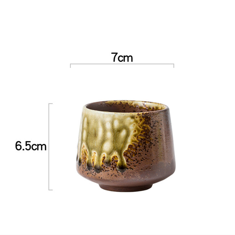 Buddha Stones Retro Kiln Change Ceramic Coffee Mug Tea Espresso Coffee Cup 200ml - Brown 7cm*6.5cm*200ml - image 6