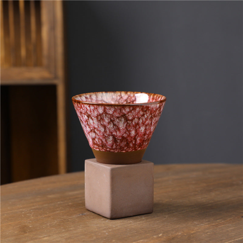 Buddha Stones Retro Kiln Change Ceramic Coffee Mug Tea Latte Espresso Coffee Cup With Base 200ml - Kiln Change Crimson 9.3cm*9.5cm*200ml - image 14