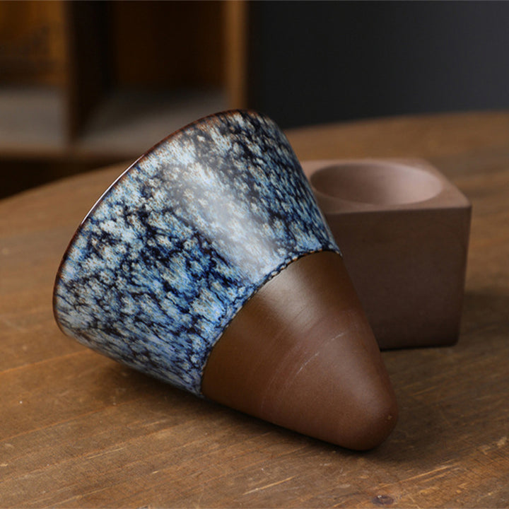 Buddha Stones Retro Kiln Change Ceramic Coffee Mug Tea Latte Espresso Coffee Cup With Base 200ml - image 9