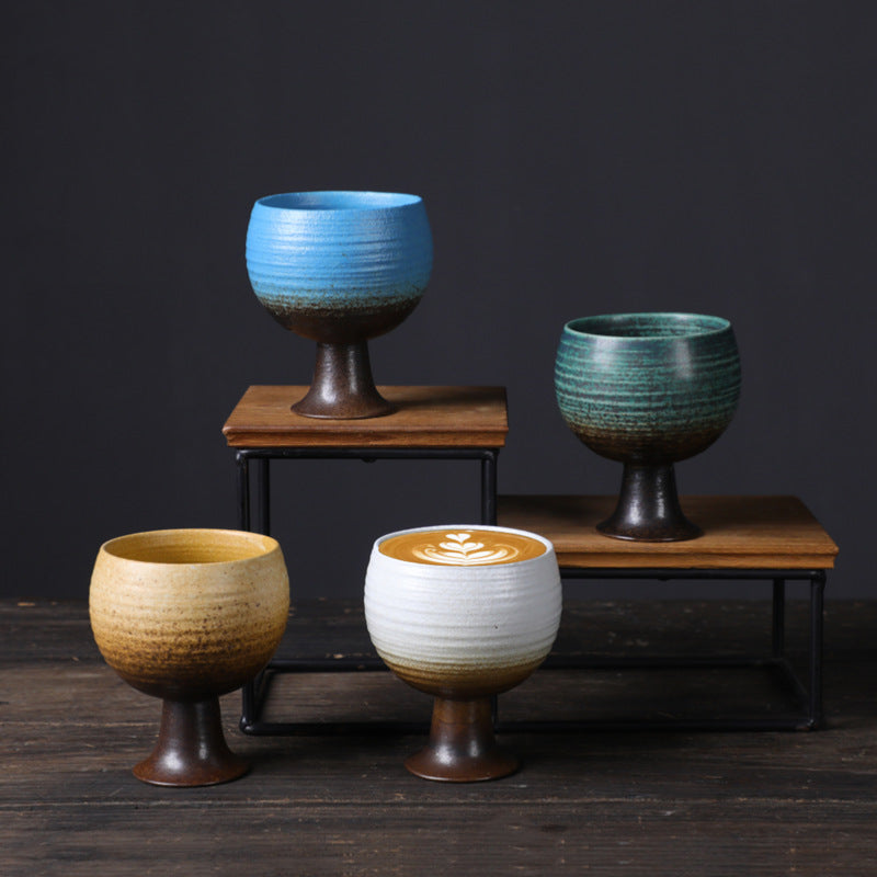 Buddha Stones Small Capacity Goblet Design Ceramic Wine Coffee Mug Tea Coffee Cup 170ml - image 0