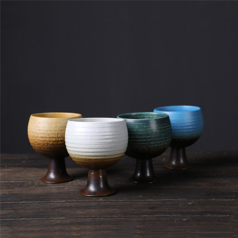 Buddha Stones Small Capacity Goblet Design Ceramic Wine Coffee Mug Tea Coffee Cup 170ml - image 1