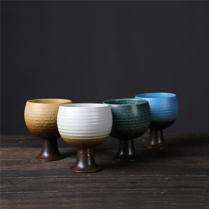 Buddha Stones Small Capacity Goblet Design Ceramic Wine Coffee Mug Tea Coffee Cup 170ml - image 1