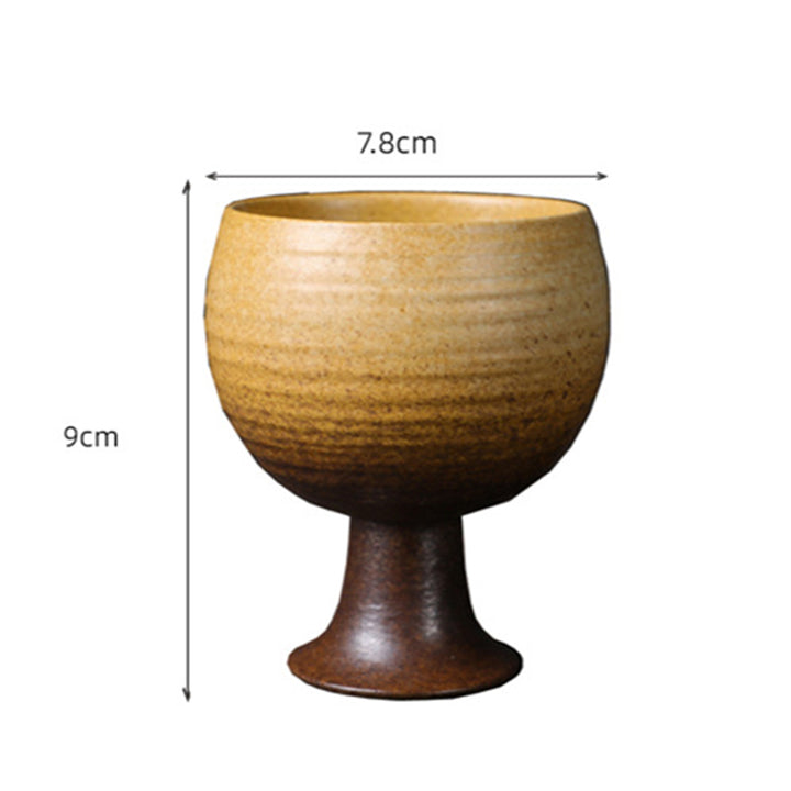 Buddha Stones Small Capacity Goblet Design Ceramic Wine Coffee Mug Tea Coffee Cup 170ml - image 5