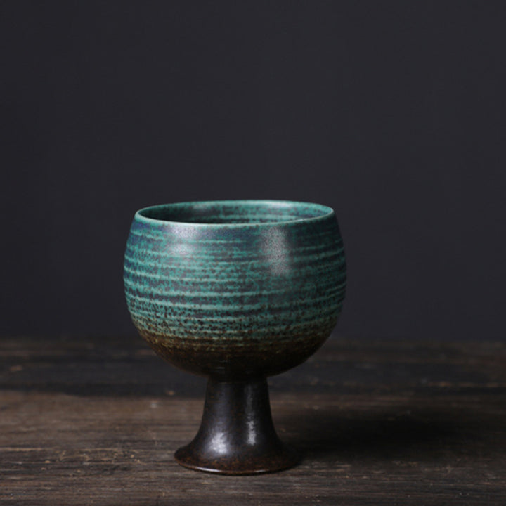 Buddha Stones Small Capacity Goblet Design Ceramic Wine Coffee Mug Tea Coffee Cup 170ml - image 8