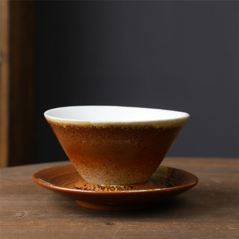 Buddha Stones Planet Design Ceramic Coffee Mug Rough Pottery Tea Coffee Cup With Saucer - Khaki 10.3cm*10.3cm*6.3cm*180ml - image 15