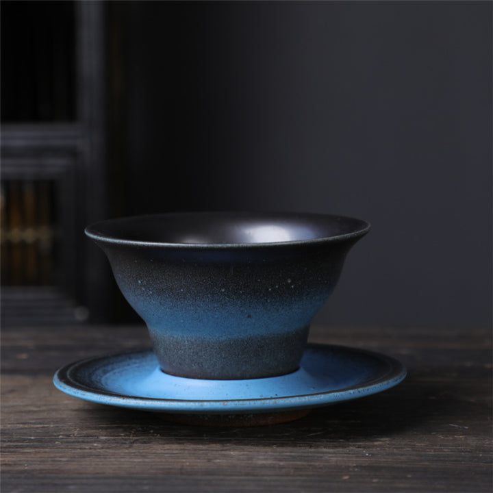 Buddha Stones Planet Design Ceramic Coffee Mug Rough Pottery Tea Coffee Cup With Saucer - Neptune 10cm*10cm*6.5cm*160ml - image 16