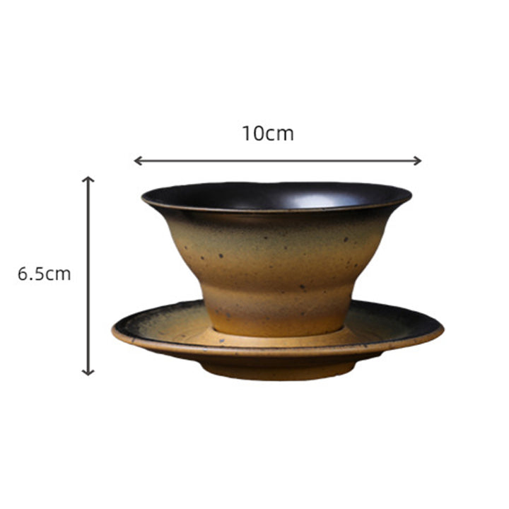 Buddha Stones Planet Design Ceramic Coffee Mug Rough Pottery Tea Coffee Cup With Saucer - image 20