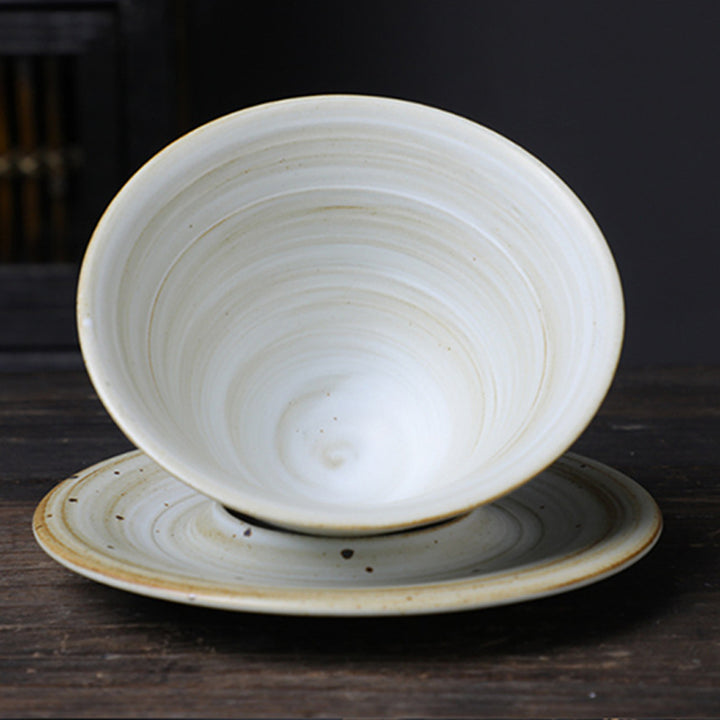 Buddha Stones Planet Design Ceramic Coffee Mug Rough Pottery Tea Coffee Cup With Saucer - image 2