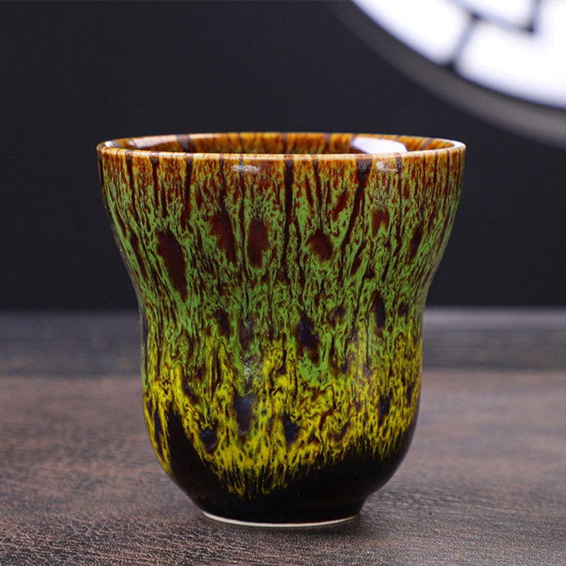 Buddha Stones Vintage Kiln Change Design Ceramic Coffee Mug Tea Cup 150ml - Green 7.5cm*7.5cm*150ml - image 15