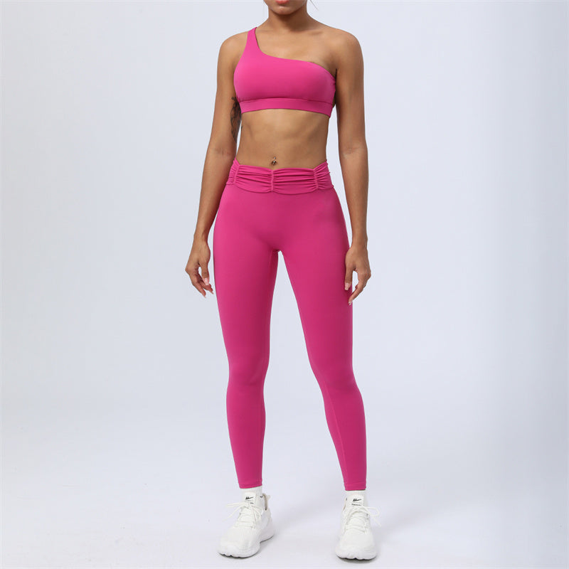 Buddha Stones 2Pcs Backless Asymmetrical Design Top Bra Shorts Leggings Pants Fitness Yoga Outfit Set - Rose Red - 2Pcs(Top&Pants) - US12,UK/AU16,EU44 (2XL) - image 22