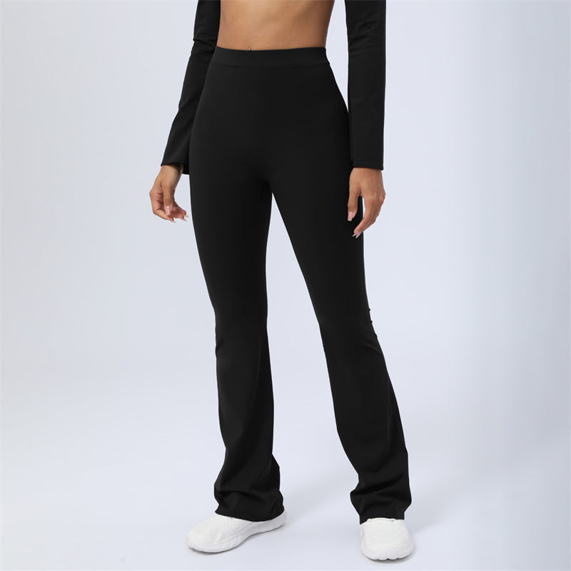 Buddha Stones Long Sleeve Backless Strap Top Bra Flare Pants Fitness Yoga Outfit - Black - Pants - US8-10,UK/AU12-14,EU40-42 (XL)  - image 43