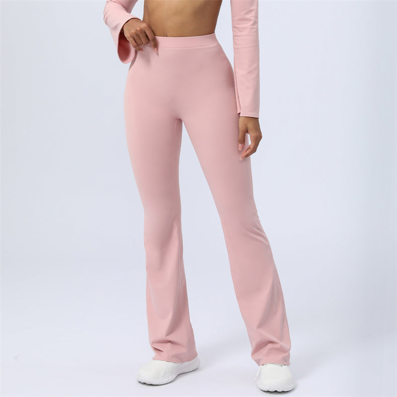 Buddha Stones Long Sleeve Backless Strap Top Bra Flare Pants Fitness Yoga Outfit - Pink - Pants - US8-10,UK/AU12-14,EU40-42 (XL)  - image 34