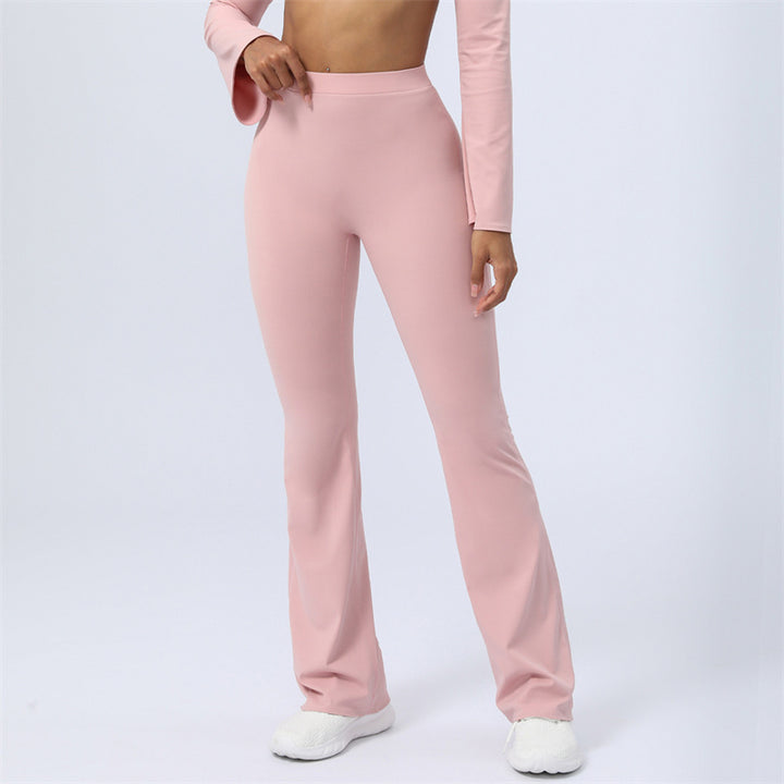 Buddha Stones Long Sleeve Backless Strap Top Bra Flare Pants Fitness Yoga Outfit - Pink - Pants - US8-10,UK/AU12-14,EU40-42 (XL)  - image 34