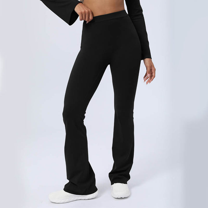 Buddha Stones Long Sleeve Backless Strap Top Bra Flare Pants Fitness Yoga Outfit - image 45