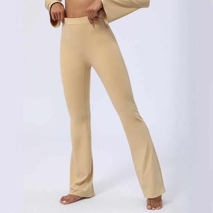 Buddha Stones Long Sleeve Backless Strap Top Bra Flare Pants Fitness Yoga Outfit - image 19