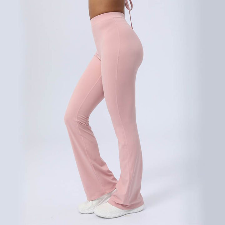 Buddha Stones Long Sleeve Backless Strap Top Bra Flare Pants Fitness Yoga Outfit - image 36