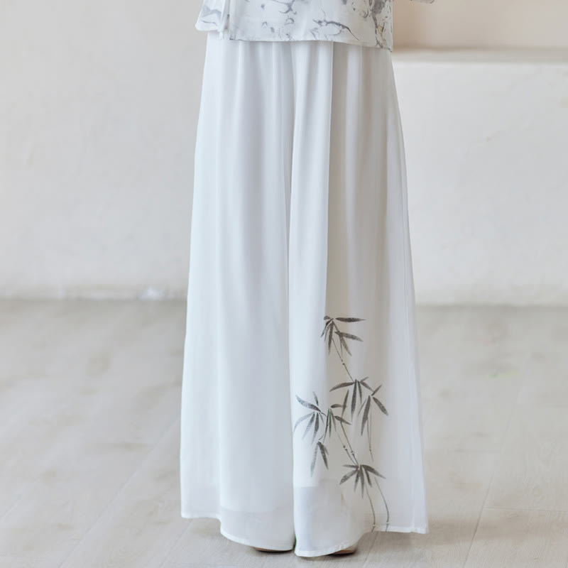Buddha Stones Bamboo Cheongsam Dress Midi Dress Wide Leg Pants Meditation Spiritual Zen Practice Clothing - Wide Leg Pants(Pants Only) - US8-10,UK/AU12-14,EU40-42 (2XL) - image 12