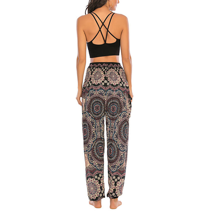 Buddha Stones Boho Loose Round Geometric Pattern Harem Trousers Women's Yoga Pants - image 3