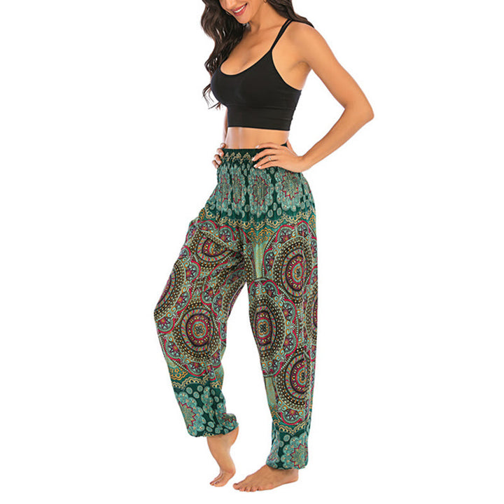 Buddha Stones Boho Loose Round Geometric Pattern Harem Trousers Women's Yoga Pants - image 14
