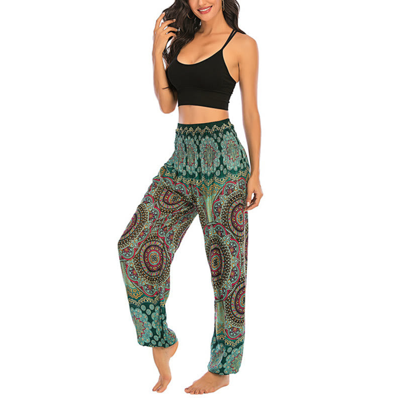 Buddha Stones Boho Loose Round Geometric Pattern Harem Trousers Women's Yoga Pants - image 15