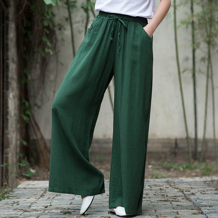 Buddha Stones Plain Wide Leg Pants Dance Women's Yoga Pants With Pockets - image 52