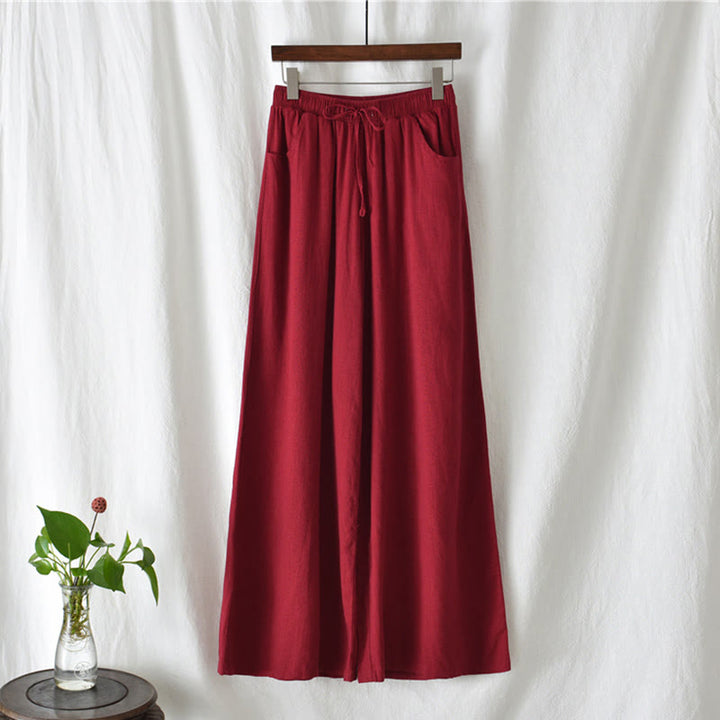 Buddha Stones Plain Wide Leg Pants Dance Women's Yoga Pants With Pockets - image 48