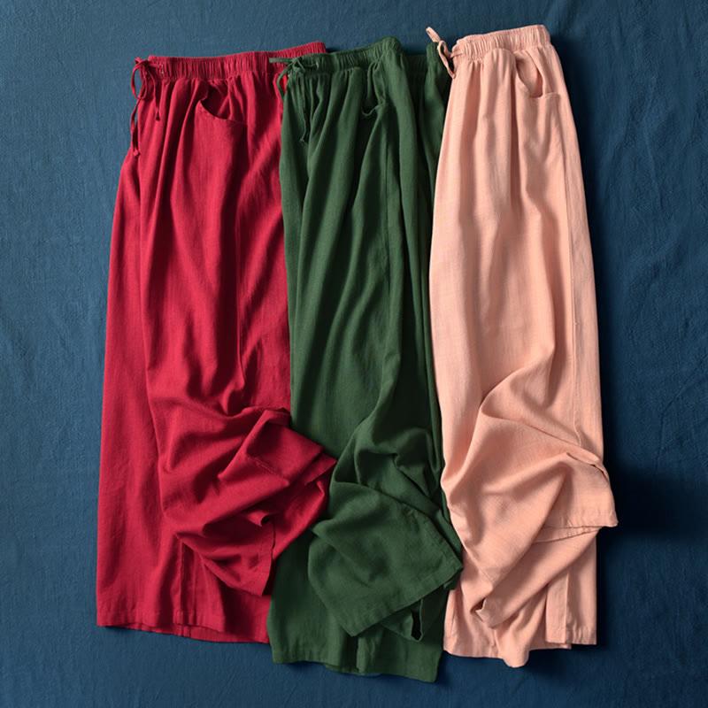 Buddha Stones Plain Wide Leg Pants Dance Women's Yoga Pants With Pockets - image 69