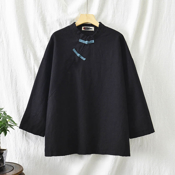 Buddha Stones Ramie Linen Loose Blouse Women Long Sleeve Shirt Chinese Hanfu Top - image 18