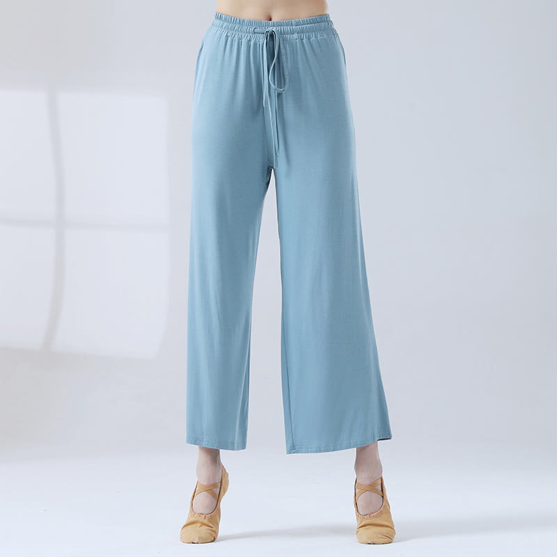 Buddha Stones Loose Modal Drawstring Wide Leg Pants For Yoga Dance - Blue - US12,UK/AU16,EU44 (3XL) - image 5