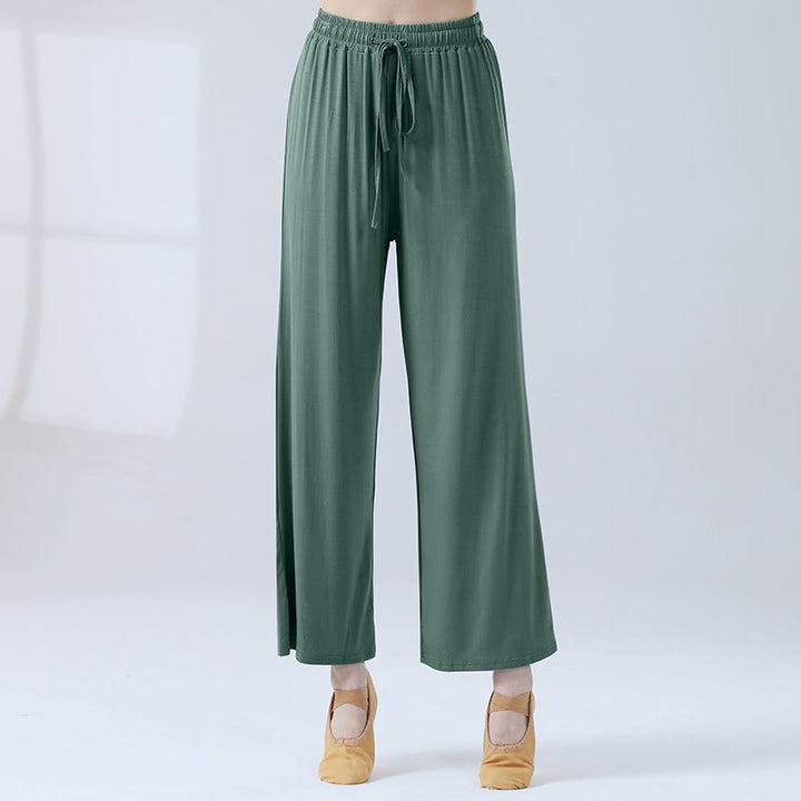 Buddha Stones Loose Modal Drawstring Wide Leg Pants For Yoga Dance - Light Sea Green - US12,UK/AU16,EU44 (3XL) - image 8