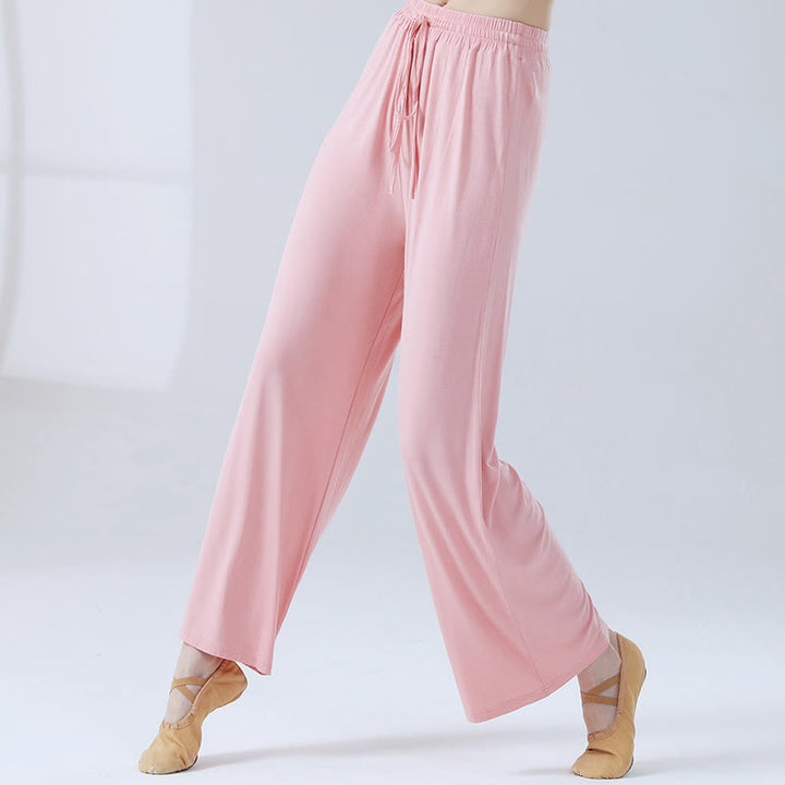 Buddha Stones Loose Modal Drawstring Wide Leg Pants For Yoga Dance - Pink - US12,UK/AU16,EU44 (3XL) - image 16