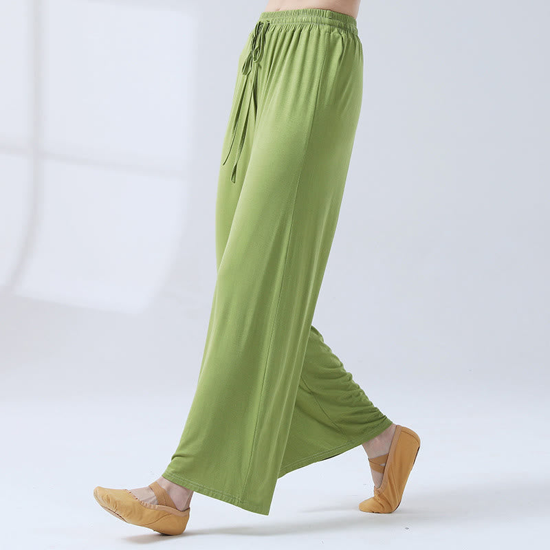 Buddha Stones Loose Modal Drawstring Wide Leg Pants For Yoga Dance - Green - US12,UK/AU16,EU44 (3XL) - image 17