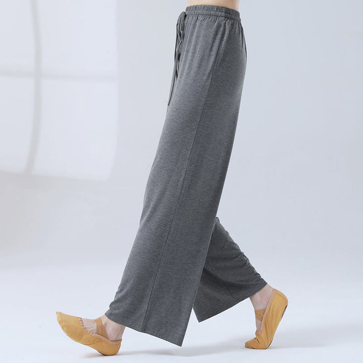 Buddha Stones Loose Modal Drawstring Wide Leg Pants For Yoga Dance - Gray - US12,UK/AU16,EU44 (3XL) - image 20