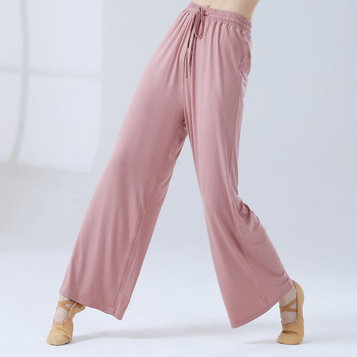 Buddha Stones Loose Modal Drawstring Wide Leg Pants For Yoga Dance - Coral Pink - US12,UK/AU16,EU44 (3XL) - image 23