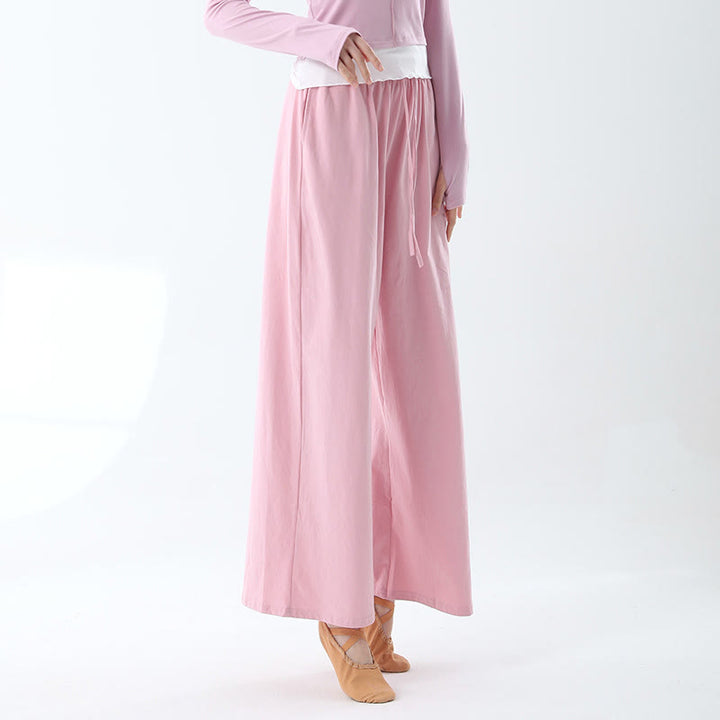 Buddha Stones Loose Cotton Drawstring Wide Leg Pants For Yoga Dance With Pockets - Pink - US6,UK/AU10,EU38 (XL) - image 10