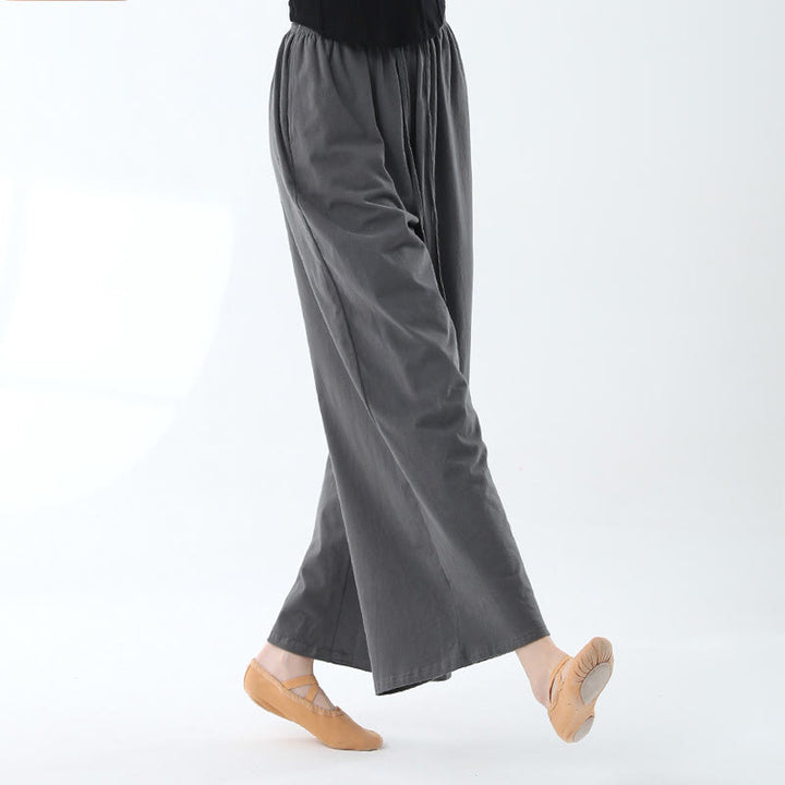 Buddha Stones Loose Cotton Drawstring Wide Leg Pants For Yoga Dance With Pockets - Gray - US6,UK/AU10,EU38 (XL) - image 20