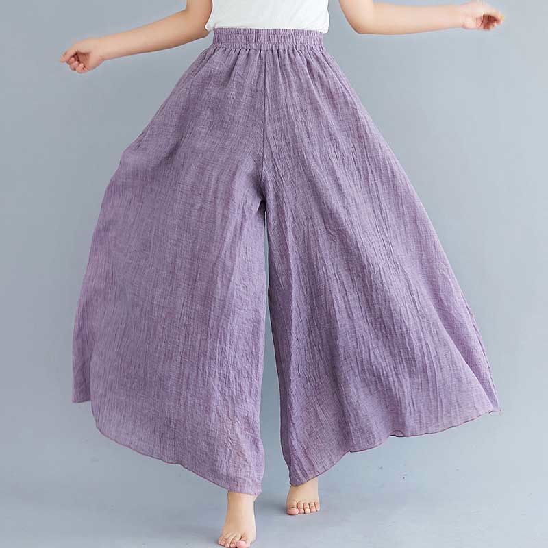 Buddha Stones Women Casual Loose Cotton Linen Wide Leg Pants For Yoga Dance - Purple - US2,UK/AU6,EU34 (M) - image 21