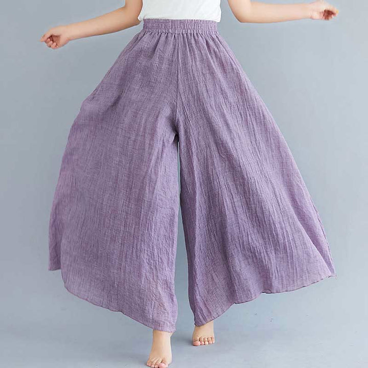 Buddha Stones Women Casual Loose Cotton Linen Wide Leg Pants For Yoga Dance - Purple - US2,UK/AU6,EU34 (M) - image 21