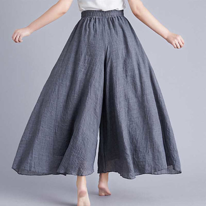 Buddha Stones Women Casual Loose Cotton Linen Wide Leg Pants For Yoga Dance - Dark Gray - US2,UK/AU6,EU34 (M) - image 46