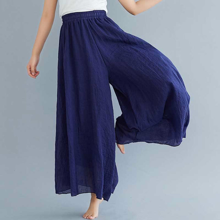 Buddha Stones Women Casual Loose Cotton Linen Wide Leg Pants For Yoga Dance - Navy Blue - US2,UK/AU6,EU34 (M) - image 41