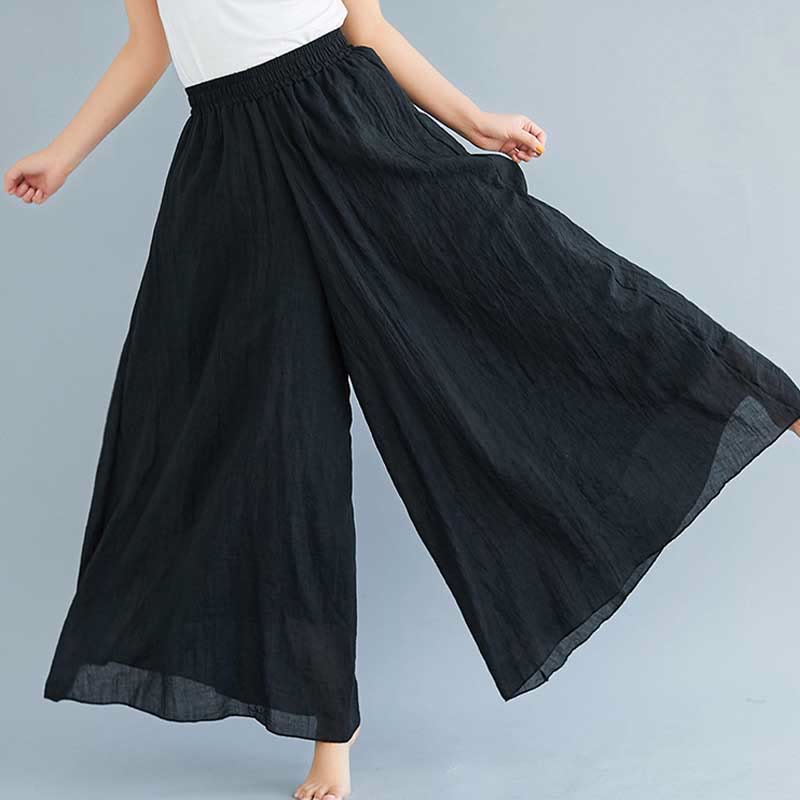 Buddha Stones Women Casual Loose Cotton Linen Wide Leg Pants For Yoga Dance - image 10