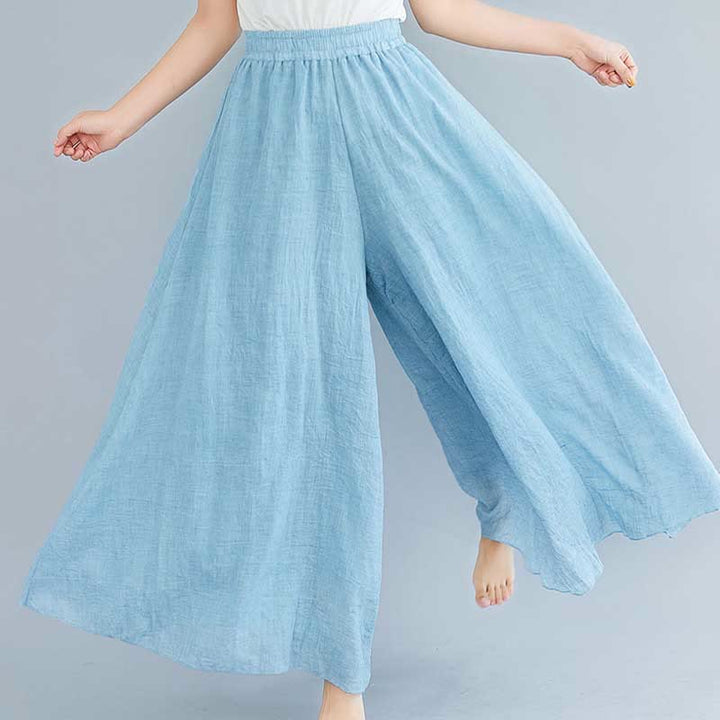 Buddha Stones Women Casual Loose Cotton Linen Wide Leg Pants For Yoga Dance - image 36