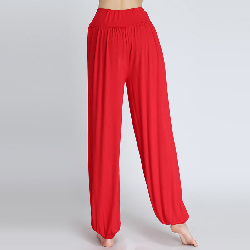 Buddha Stones Solid Color Modal Yoga Dance Long Harem Pants - image 27