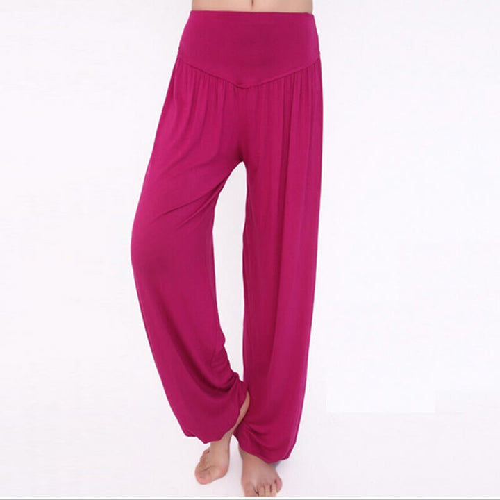 Buddha Stones Solid Color Modal Yoga Dance Long Harem Pants - MediumVioletRed - US14,UK/AU18,EU46 (3XL) - image 52