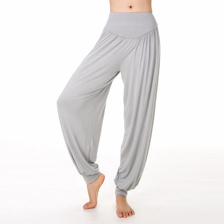 Buddha Stones Solid Color Modal Yoga Dance Long Harem Pants - Gray - US14,UK/AU18,EU46 (3XL) - image 9