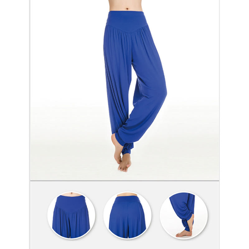 Buddha Stones Solid Color Modal Yoga Dance Long Harem Pants - image 41