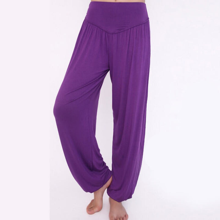 Buddha Stones Solid Color Modal Yoga Dance Long Harem Pants - image 2