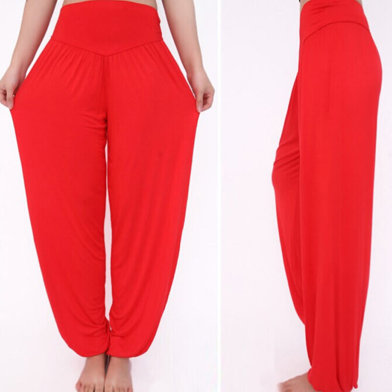 Buddha Stones Solid Color Modal Yoga Dance Long Harem Pants - image 31