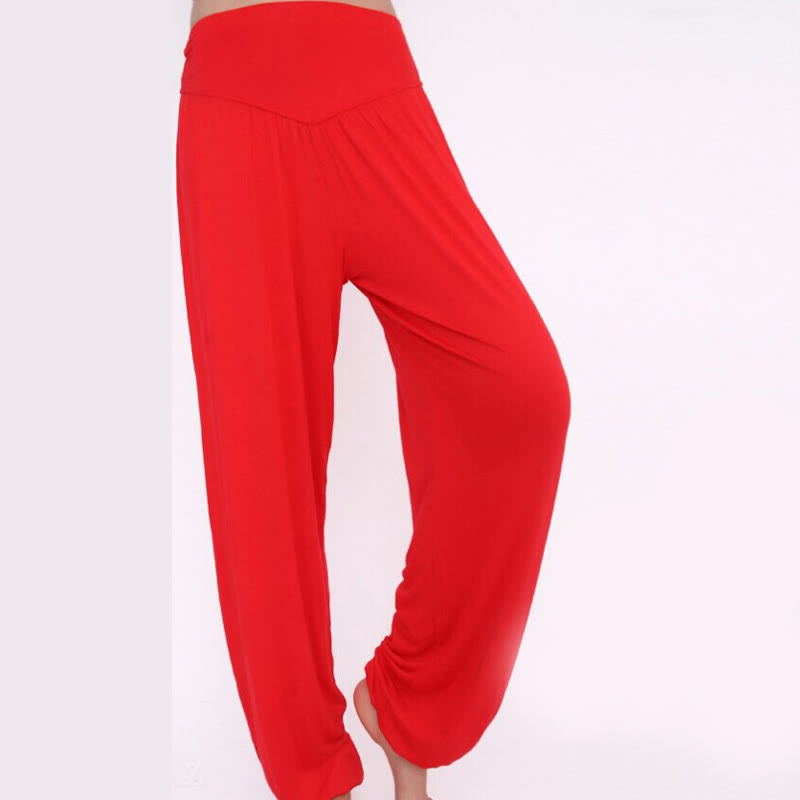 Buddha Stones Solid Color Modal Yoga Dance Long Harem Pants - image 28